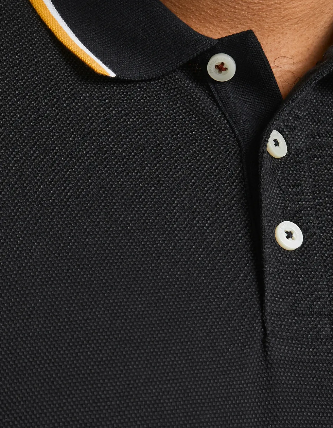 Büyük Beden Nakış Detaylı Polo Tişört - Winblu Siyah