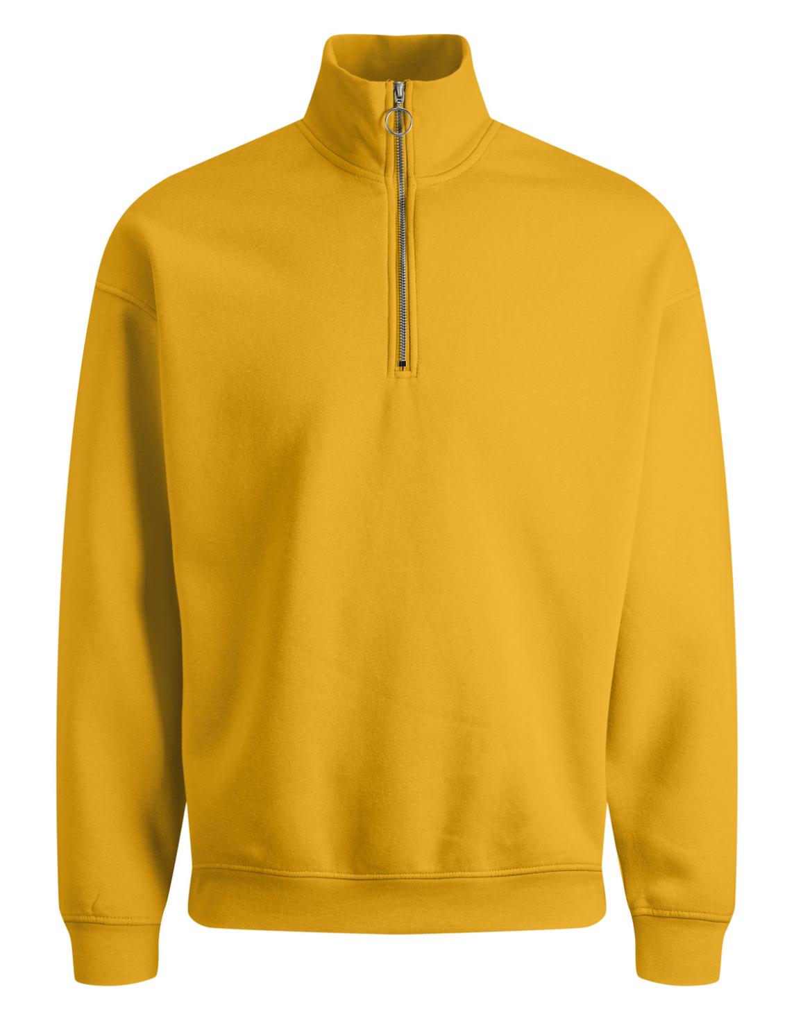 Erkek Yarım Fermuarlı Basic Sweatshirt - Brink Sarı
