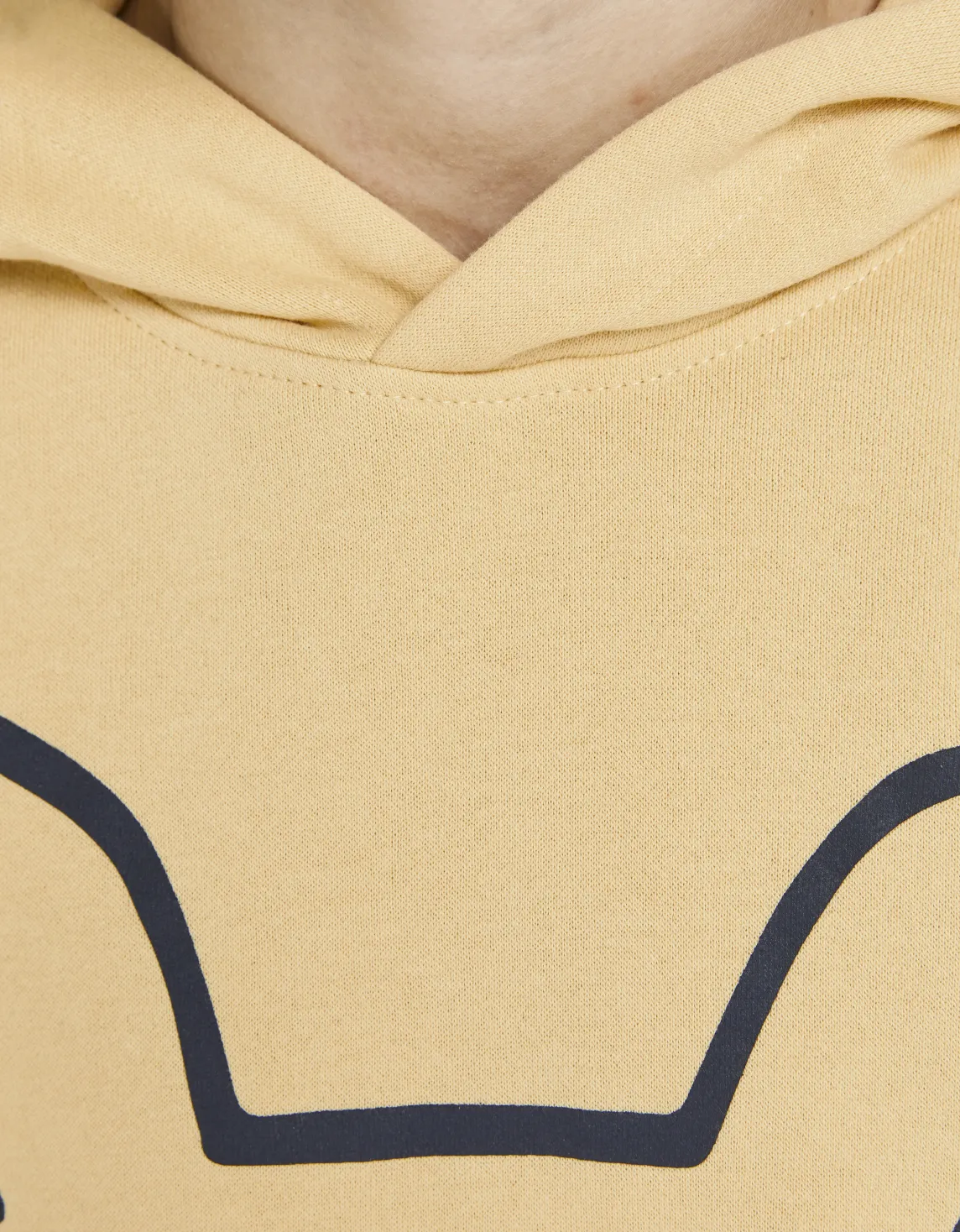 Çocuk Kapüşonlu Denim Dog Baskılı Sweatshirt-Mate Sarı