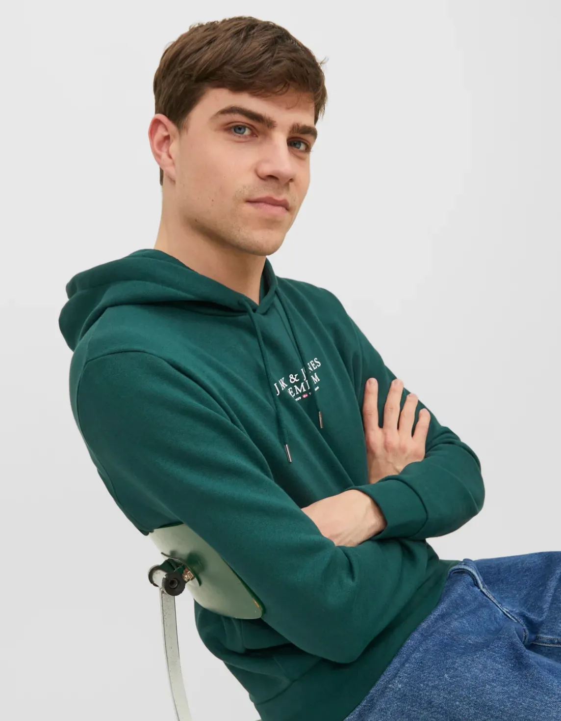 Erkek Kapüşonlu Premium Baskılı Sweatshirt - Bluarchie Turkuaz