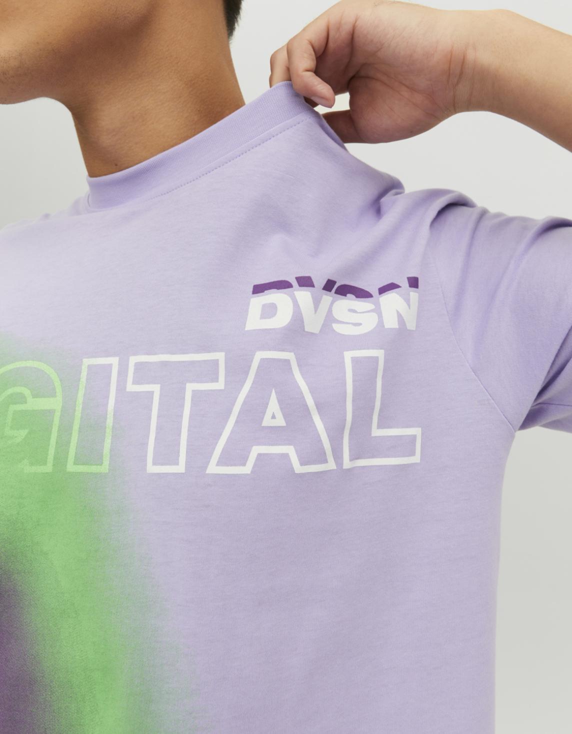 Erkek Digital Baskılı Tişört - Unnatural Mor