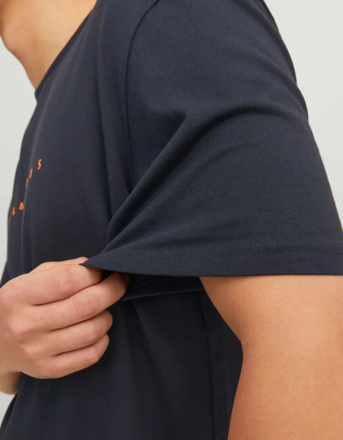 Erkek Göğüs Logo Baskılı Tişört - Star Koyu Lacivert