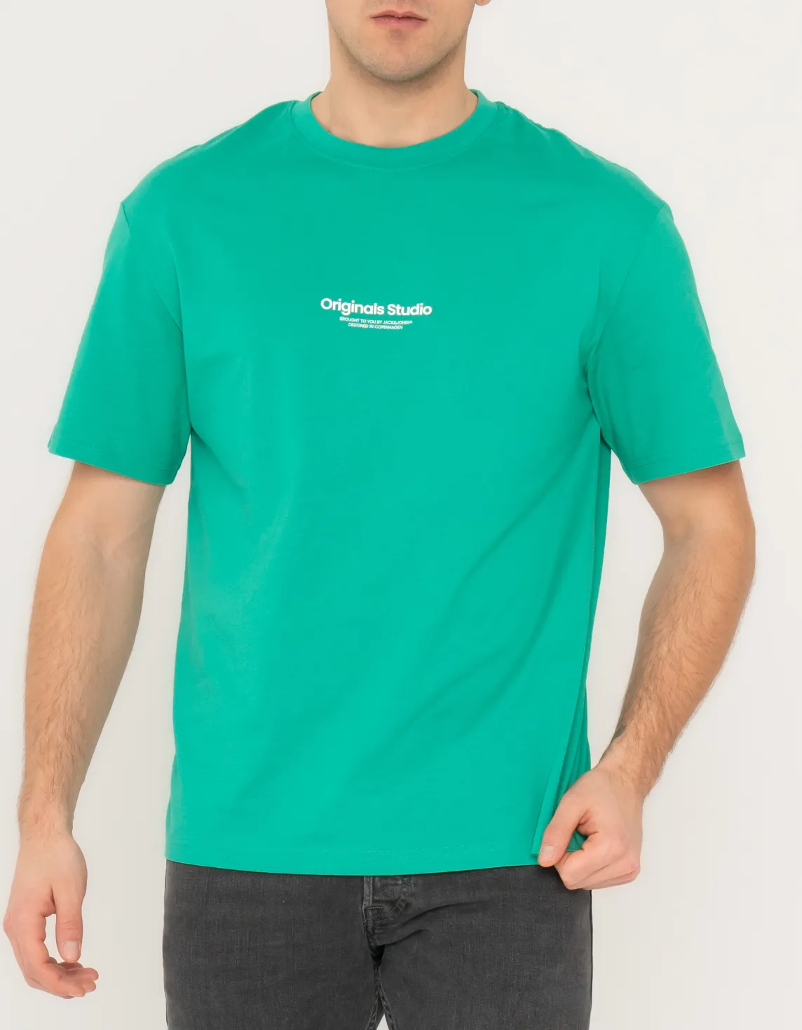 Erkek Kabartma Logo Baskılı Tişört - Vesterbro Yeşil