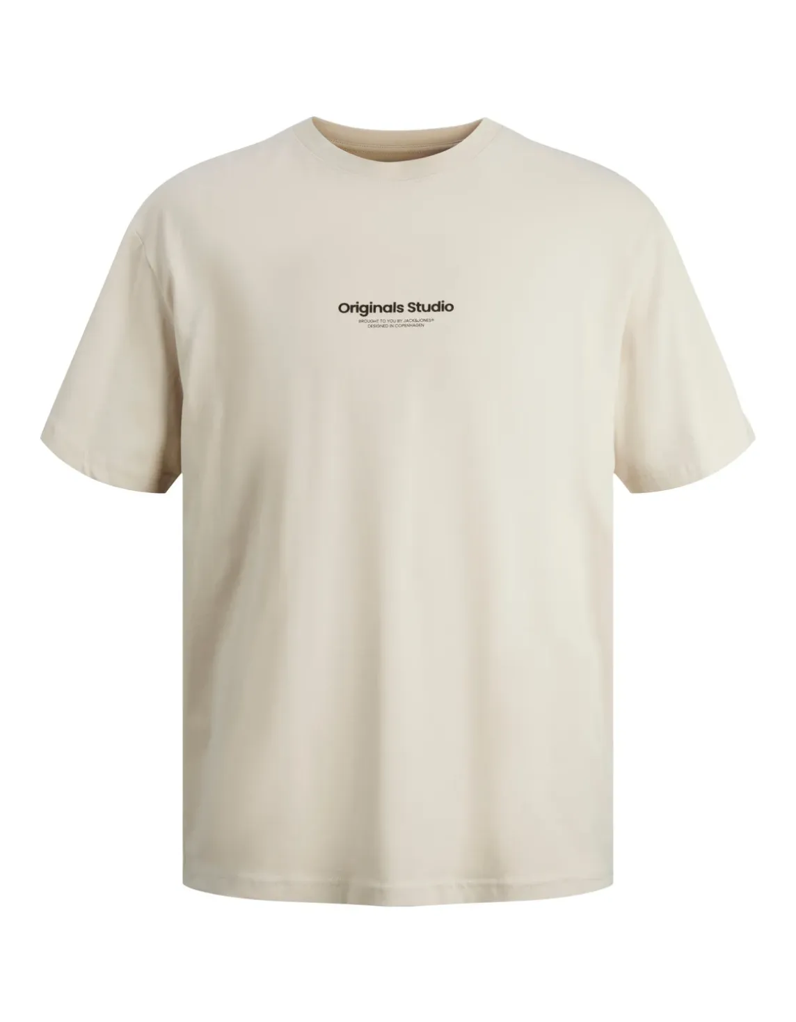 Erkek Kabartma Logo Baskılı Tişört - Vesterbro Bej