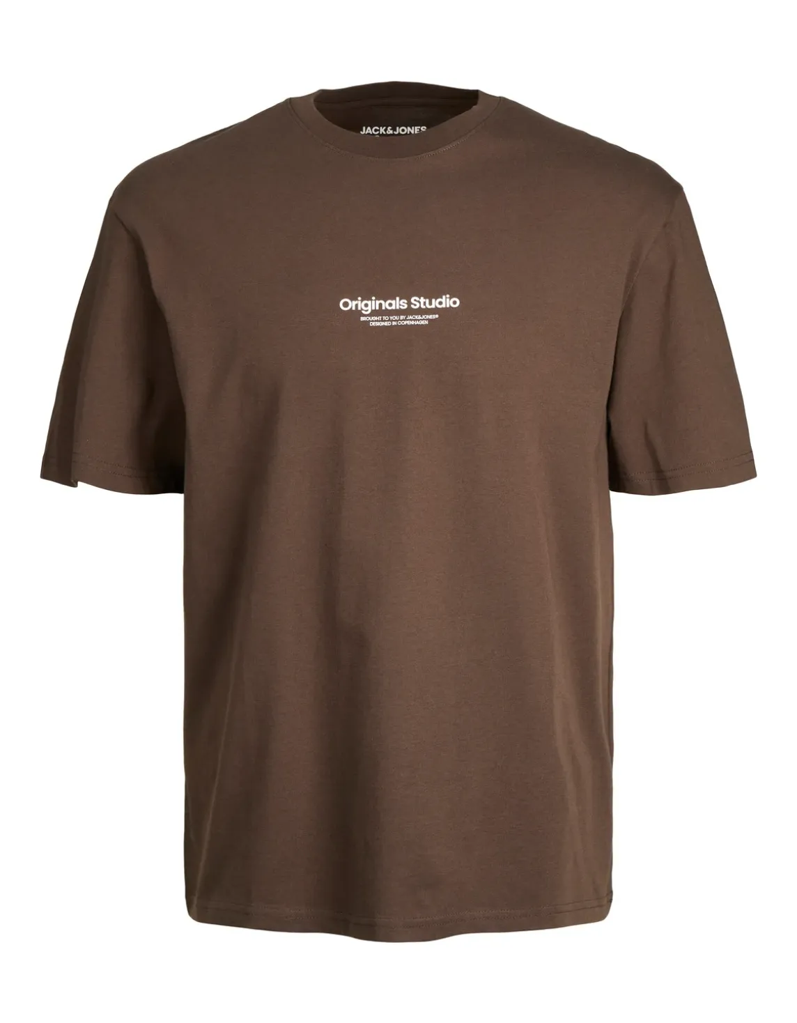 Erkek Kabartma Logo Baskılı Tişört - Vesterbro Kahverengi