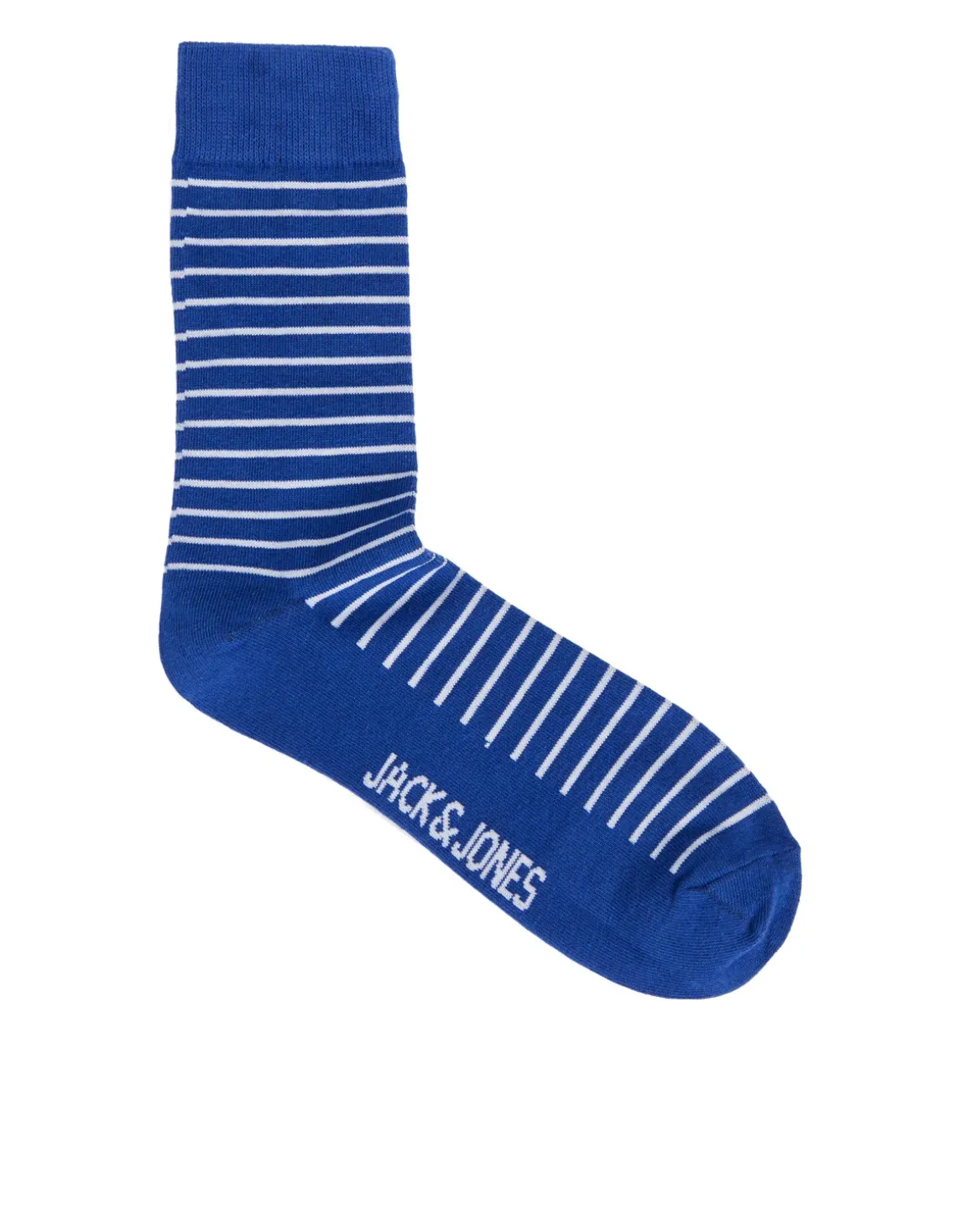 Renkli Çizgili Tekli Çorap - Kay Mavi