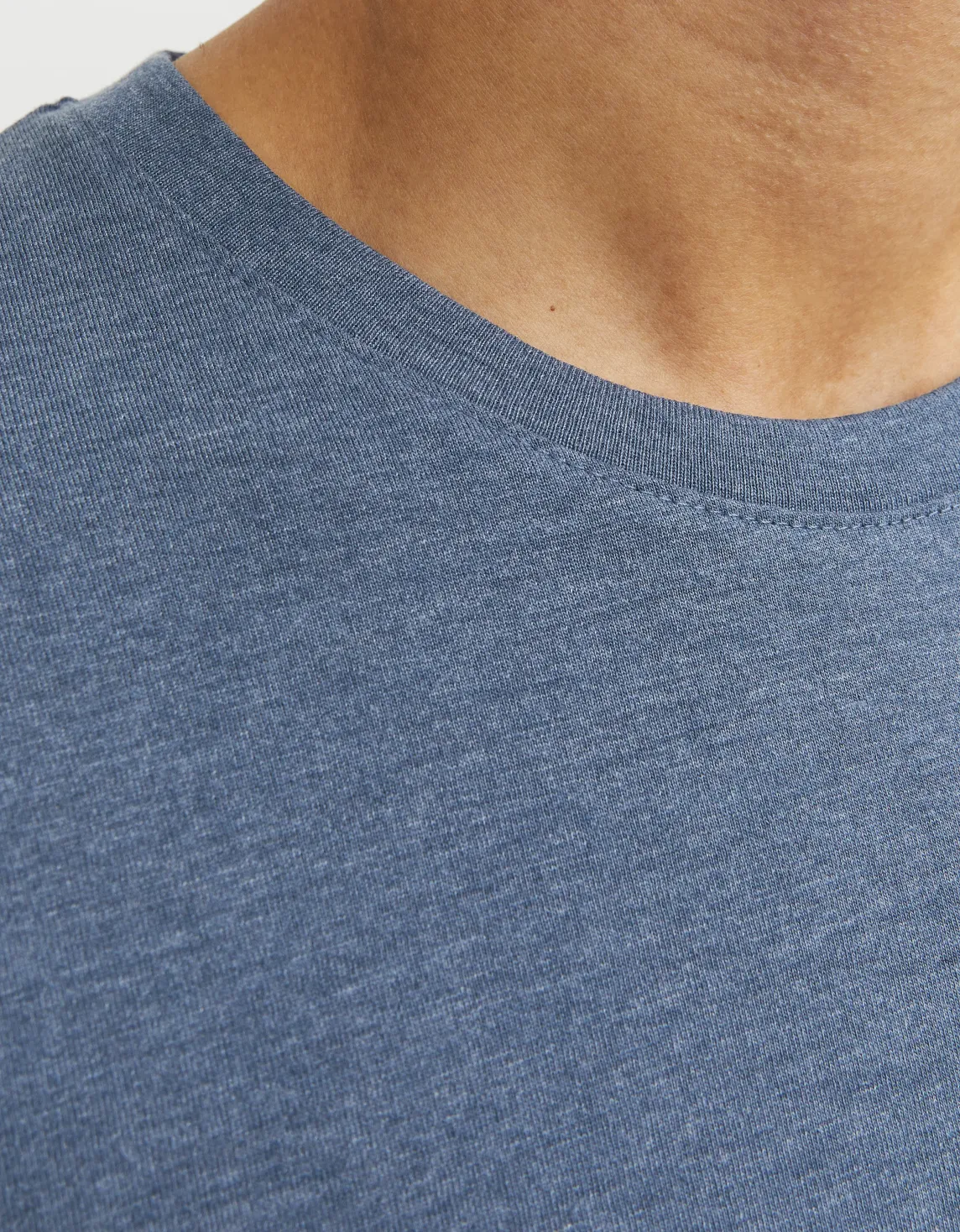 Erkek Logo Nakış İşlemeli Tişört - Paulos  Mavi