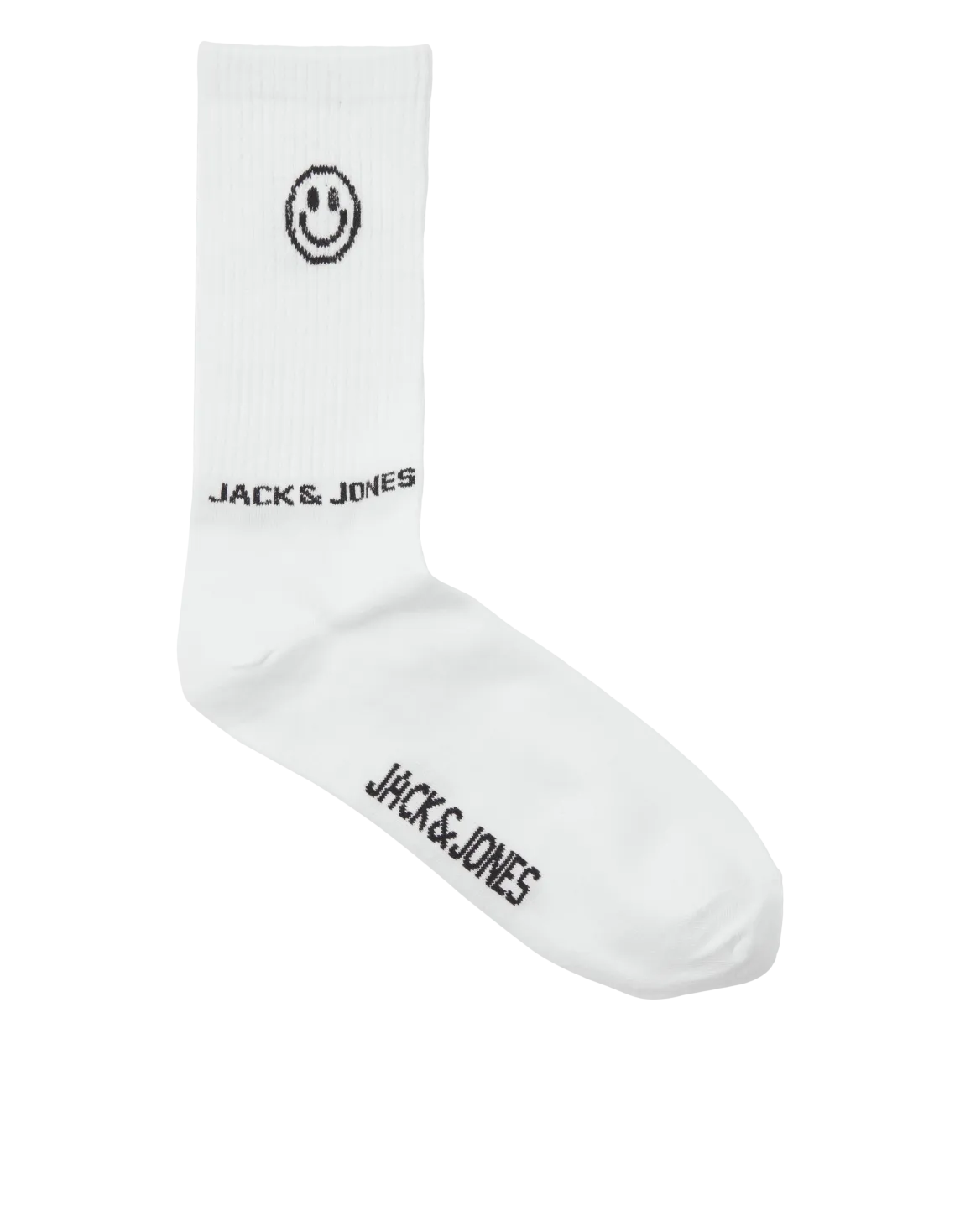 Nakışlı Tekli Çorap - Smiley Beyaz
